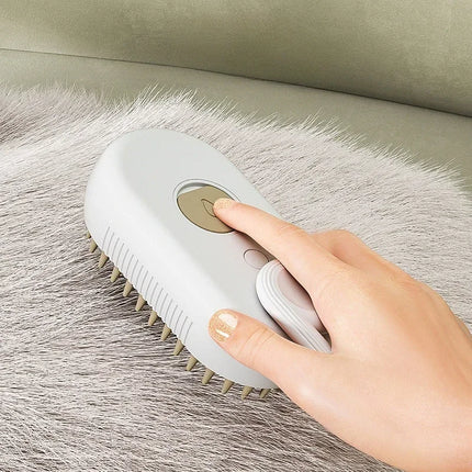 Brosse de massage 3 en 1 pour chat et chien, vaporisateur à vapeur à un bouton, pliable, rotatif, flottant, pour le bain et l'épilation