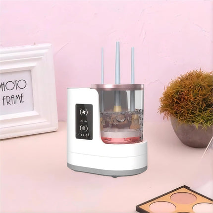 Automatic makeup brush cleaner