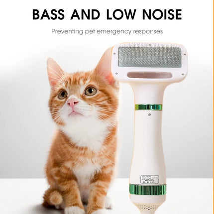 Pet Hair Dryer 2 with Slicker Brush Grooming for Cat and Dog Brush Professional Home Grooming Furry Drying Portable Dog Blower