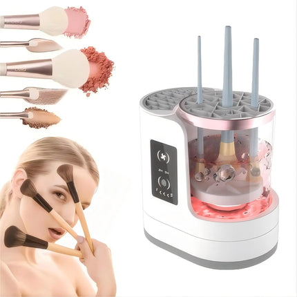 Automatic makeup brush cleaner