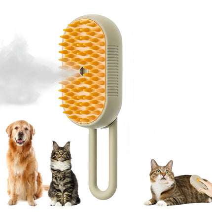 Brosse de massage 3 en 1 pour chat et chien, vaporisateur à vapeur à un bouton, pliable, rotatif, flottant, pour le bain et l'épilation